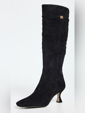 NWT Sam Edelman Black Suede Boots with Gold Accent - Women